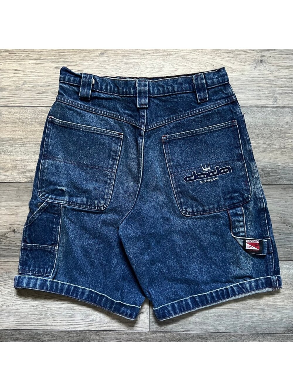 Vintage Y2K Dada Supreme Men's 32 Cargo Denim Shorts Carpenter Jorts Wide Leg